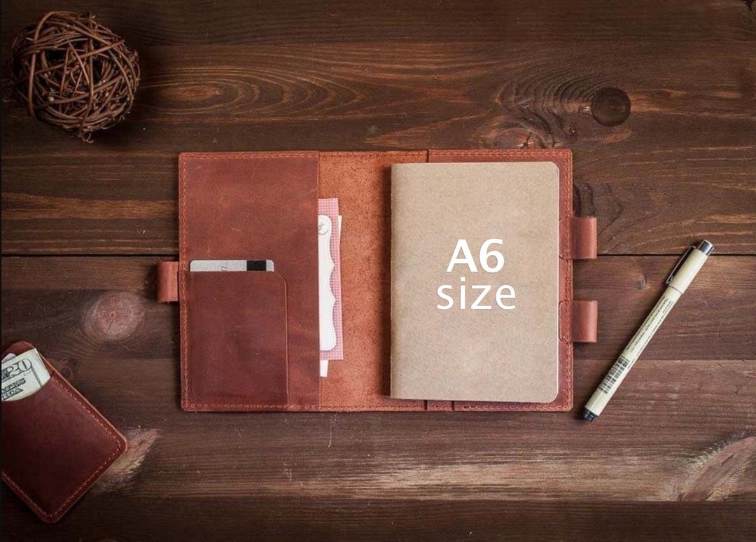 Leather Journal A6 leather Journal Cover leather Notebook Cover a6 Notebook Cover travel Journal Leather refillable Journal A6 Etsy
