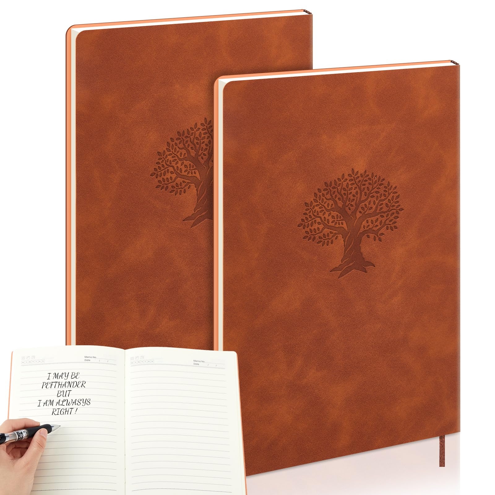Lefty Notebook S 2 Pack 7 8x5 7 Leather Lined Journals For Lefties Left Handed Notebook