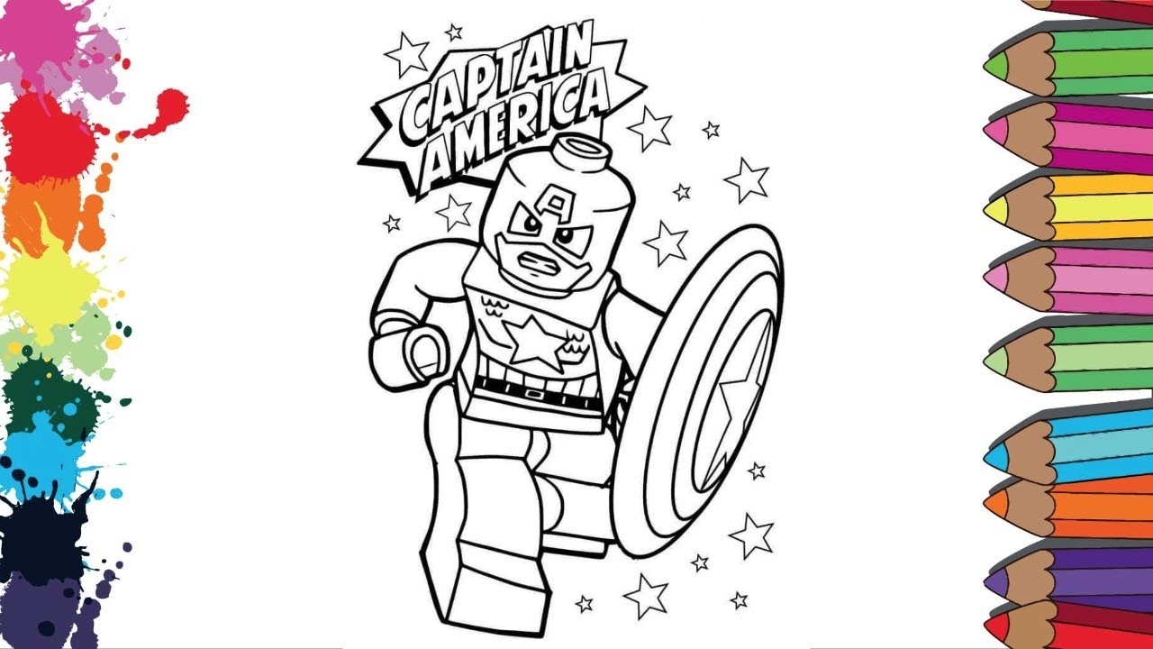 LEGO CAPTAIN AMERICA Coloring Pages How To CAPTAIN AMERICA YouTube