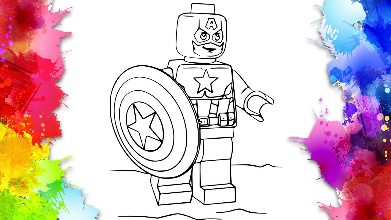 Lego Captain America Coloring Pages Marvel Coloring Pages YouTube