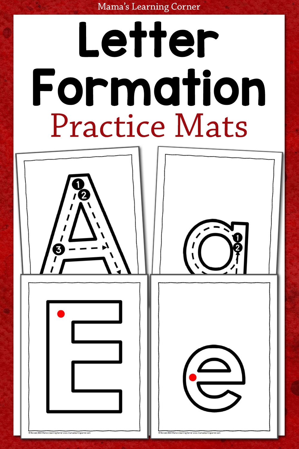 Letter Formation Cards For Preschool And Kindergarten Mamas Learning Corner