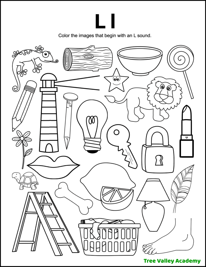 worksheet letter l