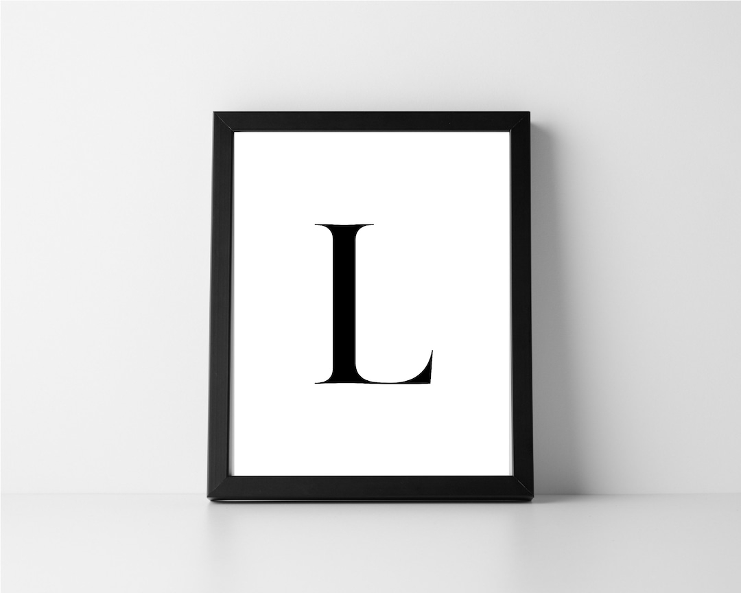 Letter L Uppercase Digital Printable Art Instant Download Minimalist Initial DIY Gift Home Decor Typography Alphabet Etsy