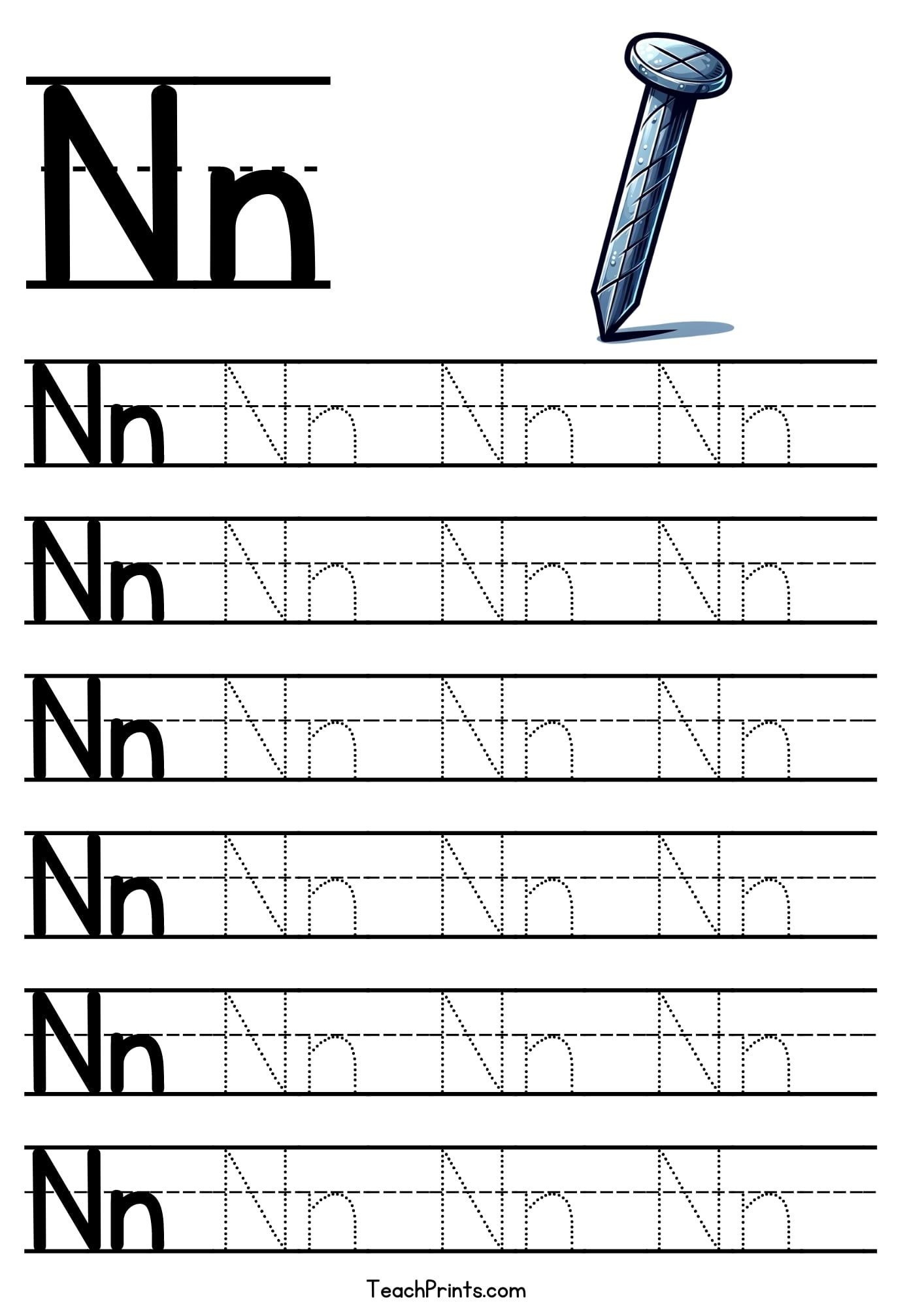 letter n worksheets for preschool