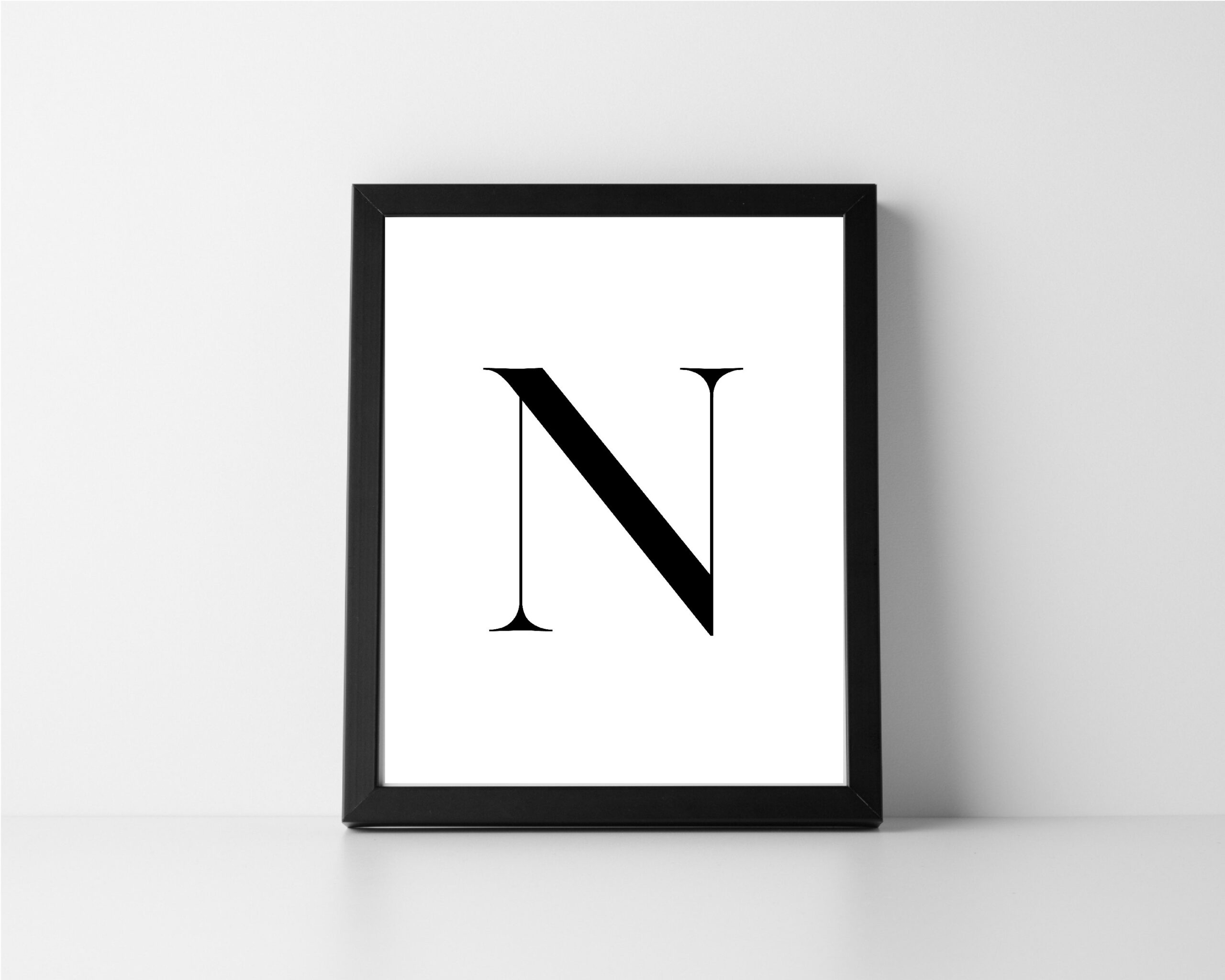 Letter N Uppercase Digital Printable Art Instant Download Minimalist Initial DIY Gift Home Decor Typography Alphabet Etsy