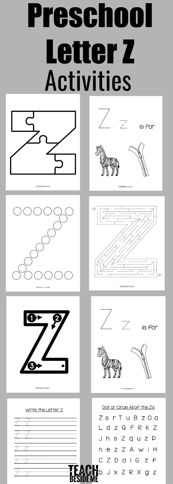 Letter Of The Week Preschool Letter Z Activities And Ideas Teach Beside Me