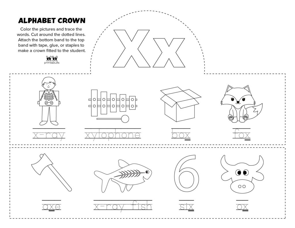 preschool letter x worksheets