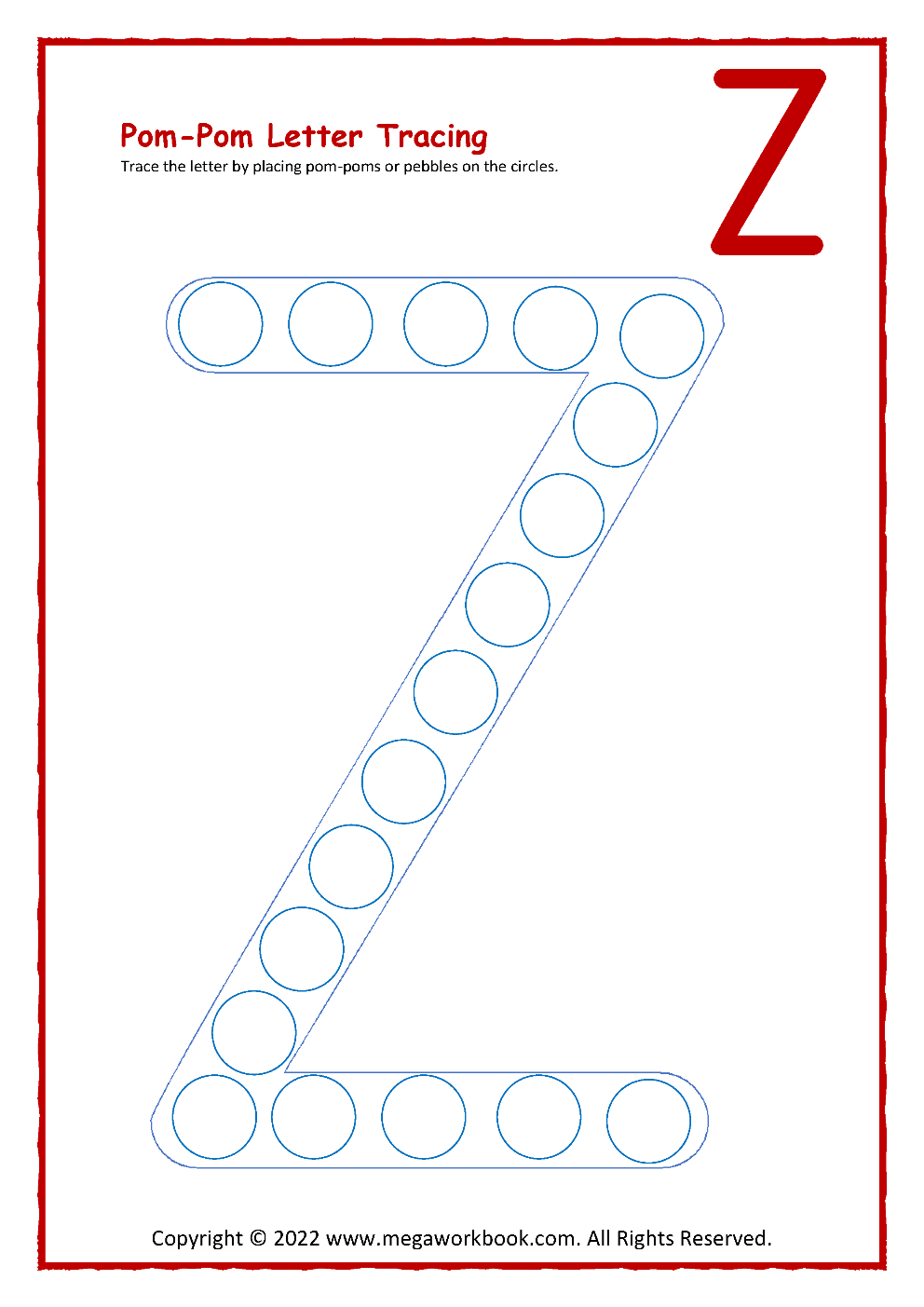 letter z worksheets for preschool