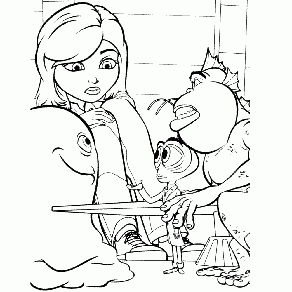 monsters vs aliens coloring sheets