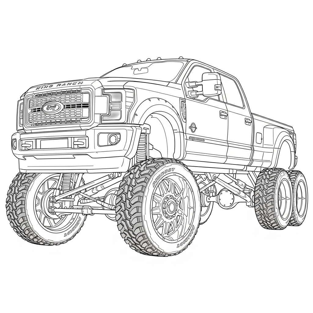 Lifted Ford F 450 Dually Coloring app