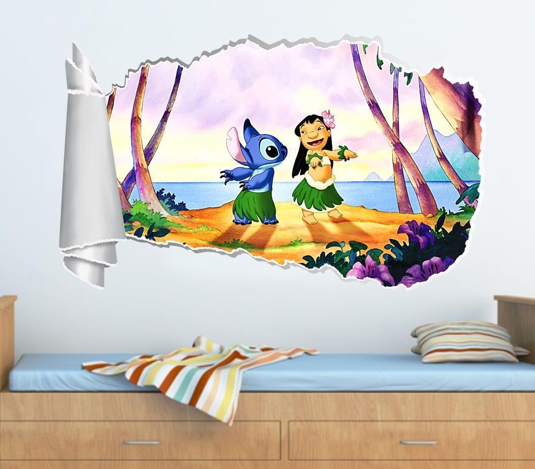 Lilo And Stitch 3D Torn Hole Ripped Wall Sticker Decal Decor Art Disney WT126 EBay