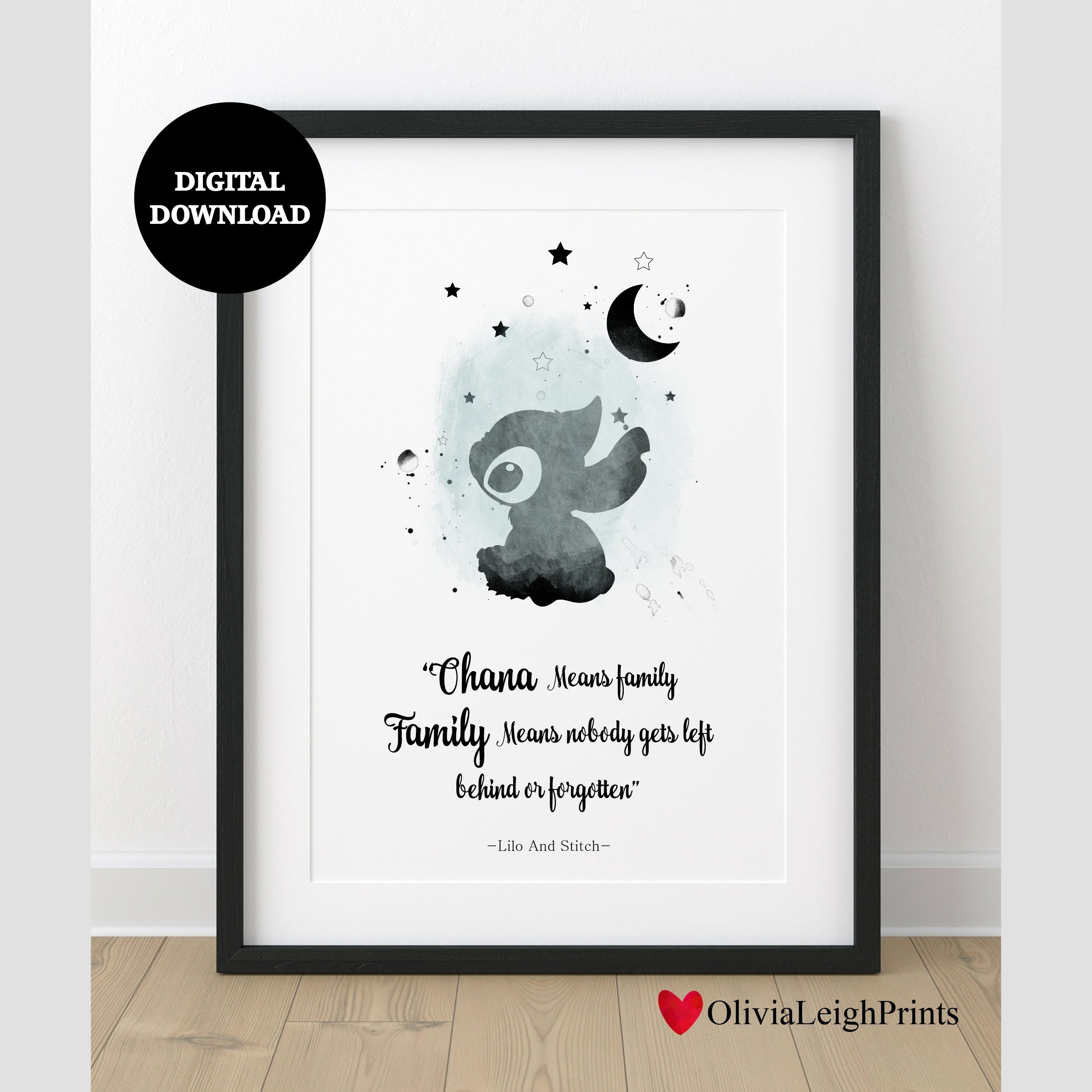 Lilo And Stitch Quote Print wall Art gift DIGITAL DOWNLOAD Printable Etsy Hong Kong