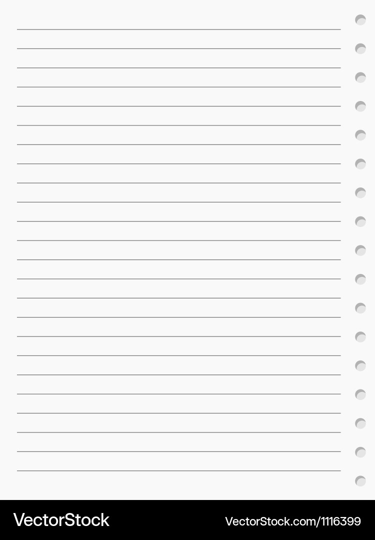 Lined Paper Sheet 1116399 Royalty Free Vector VectorStock