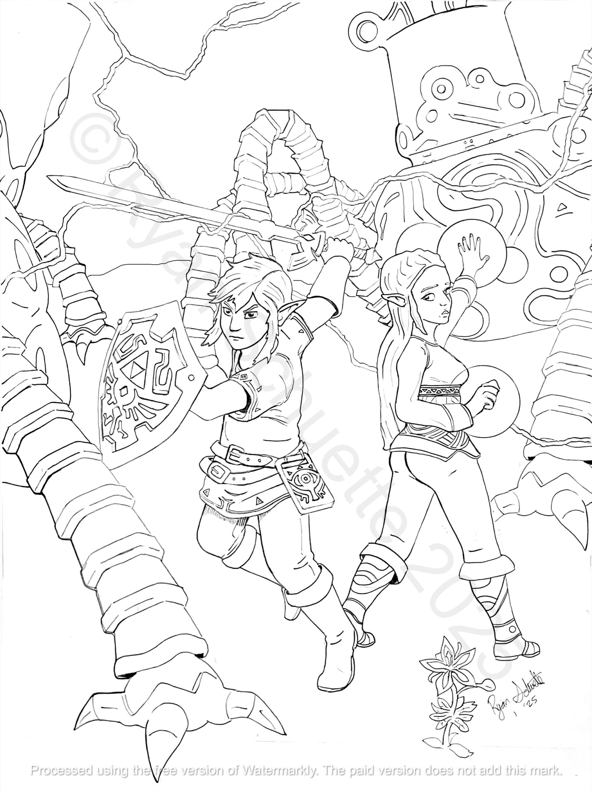 legend of zelda coloring page