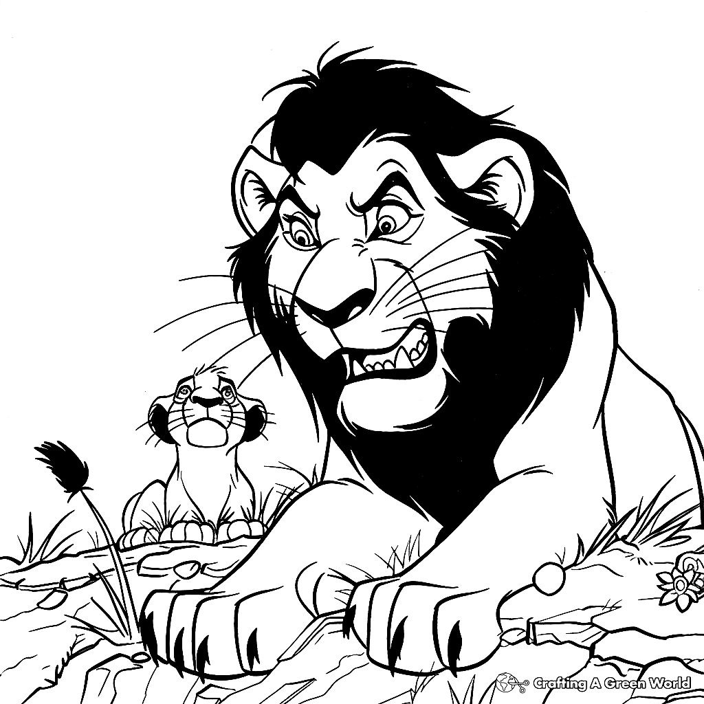 scar and mufasa coloring pages