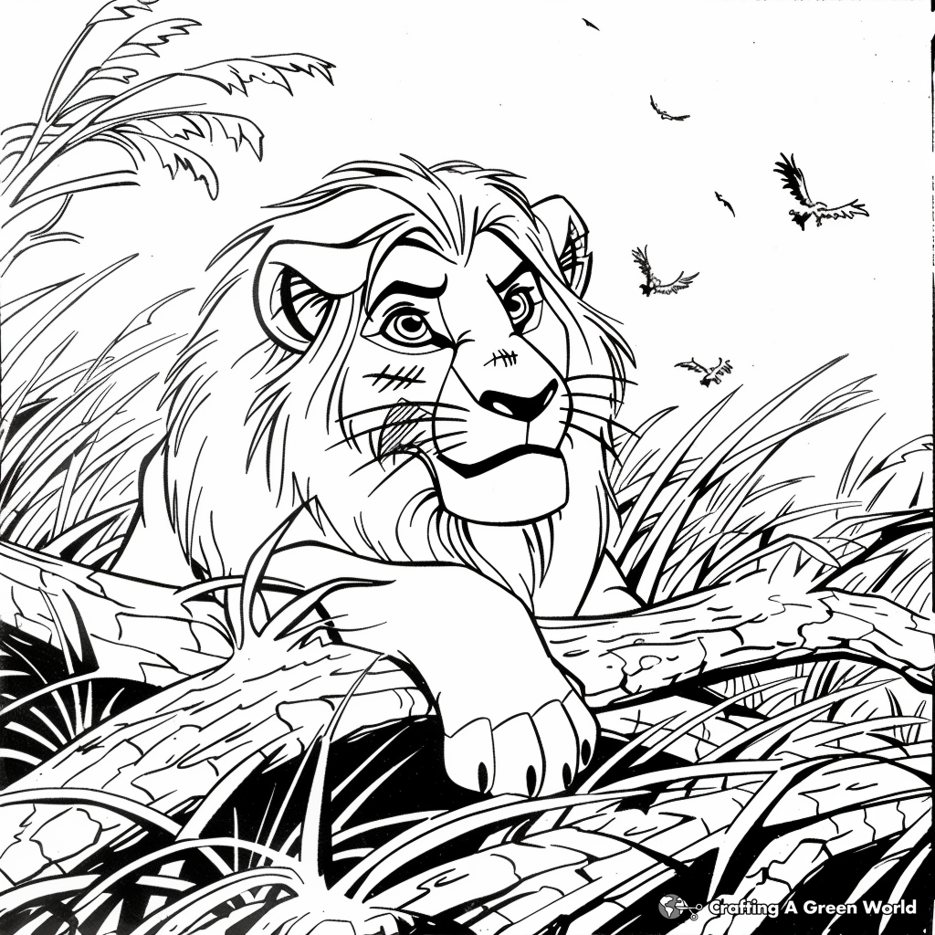 Lion King Scar Coloring Pages Free Printable 