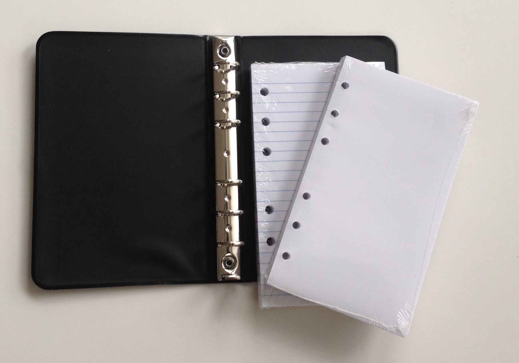 Little Black 6 Ring Binder With 3 1 2 X 6 Sheets 2 Packs Of 100 Ruled Blank Walmart