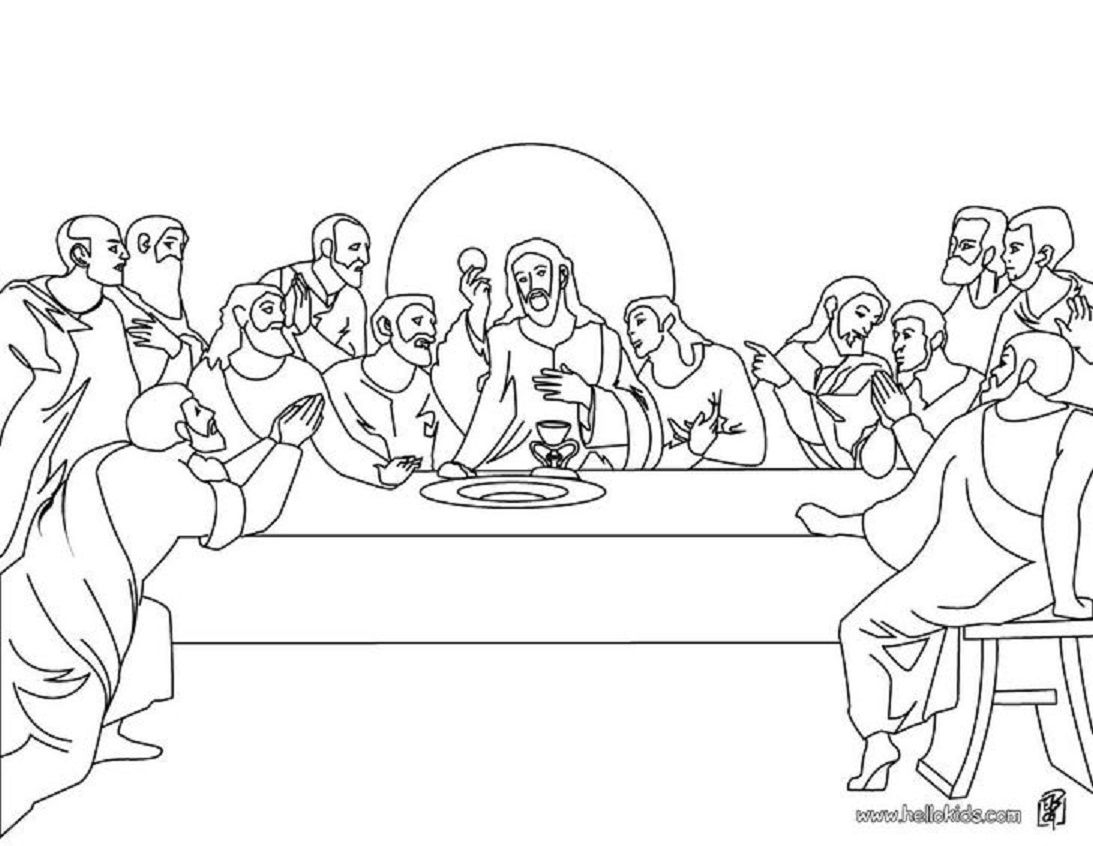 coloring page the last supper