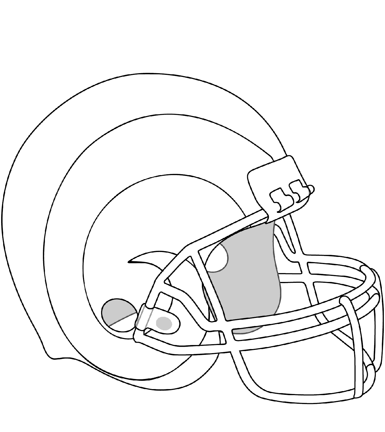 Los Angeles Rams Helmet Coloring Page Free Printable
