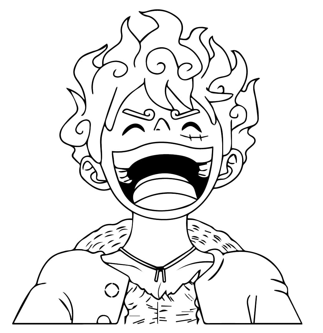 luffy gear 5 coloring page