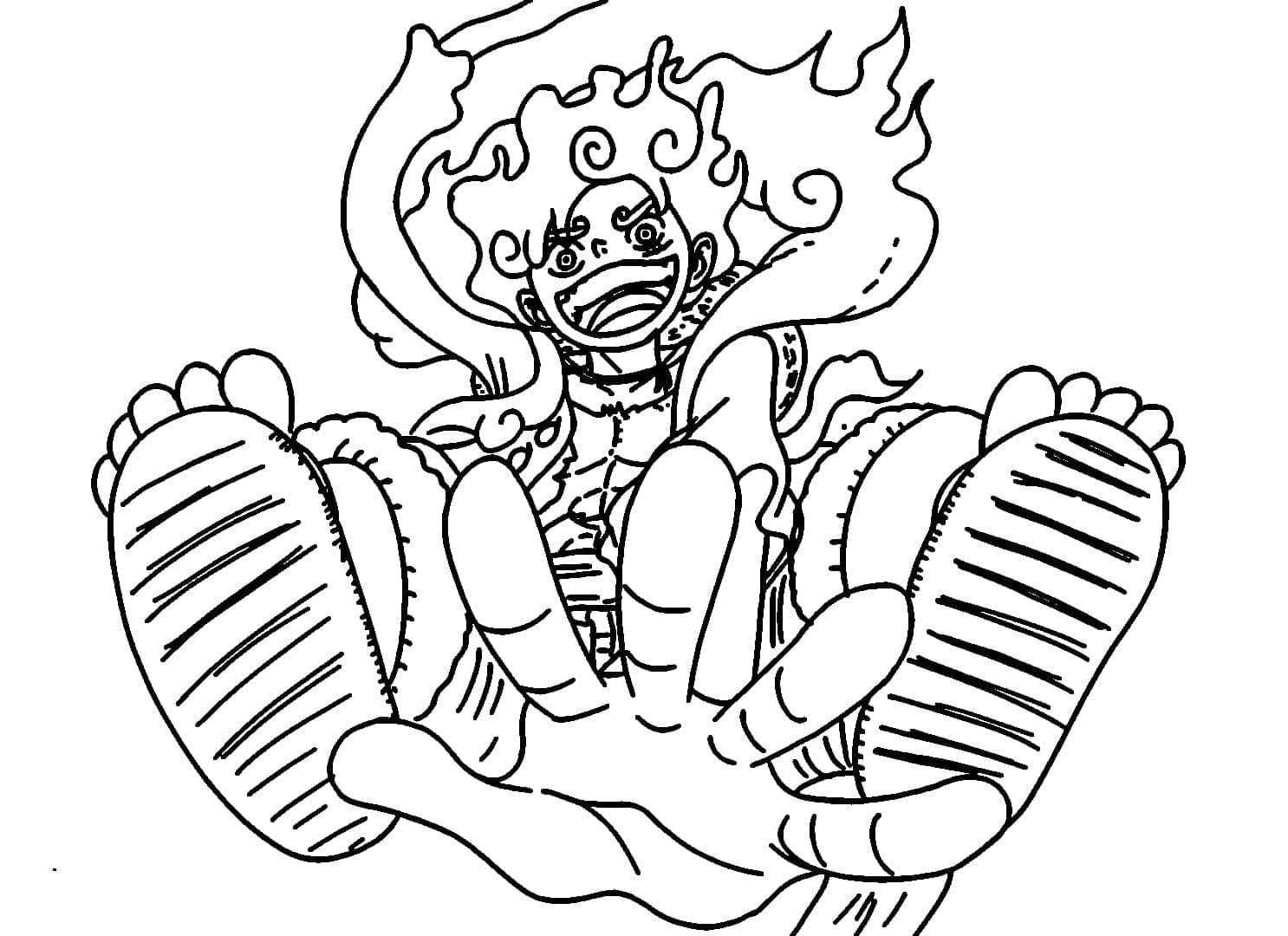 Luffy Gear 5 From One Piece Coloring Page Download Print Or Color Online For Free