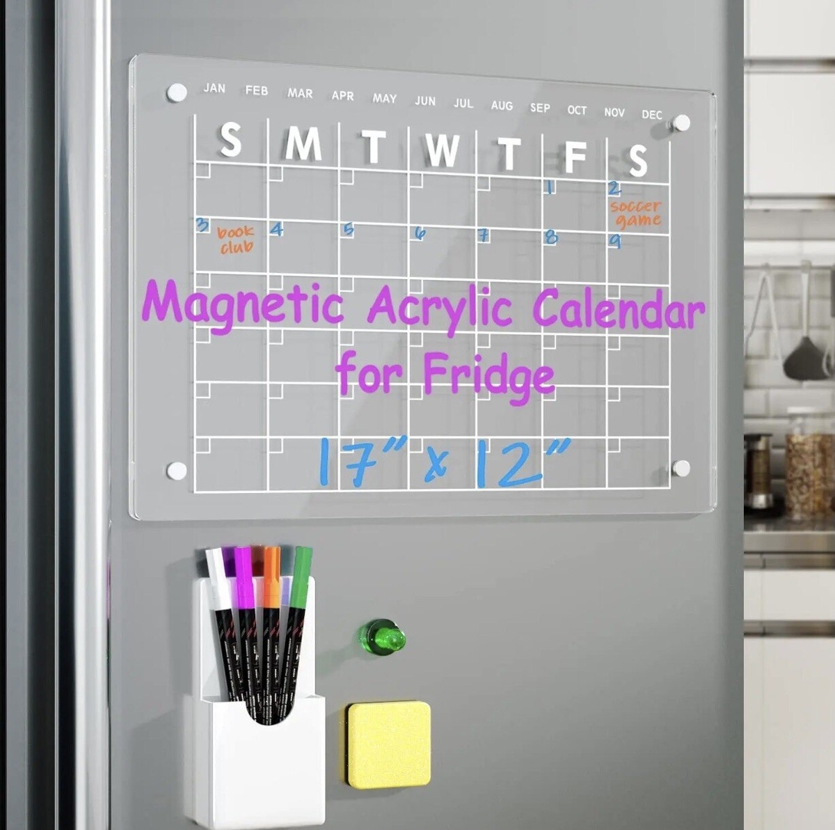 Magnetic Acrylic Calendar For Fridge 17 X12 Clear Dry Erase Calendar Board For EBay