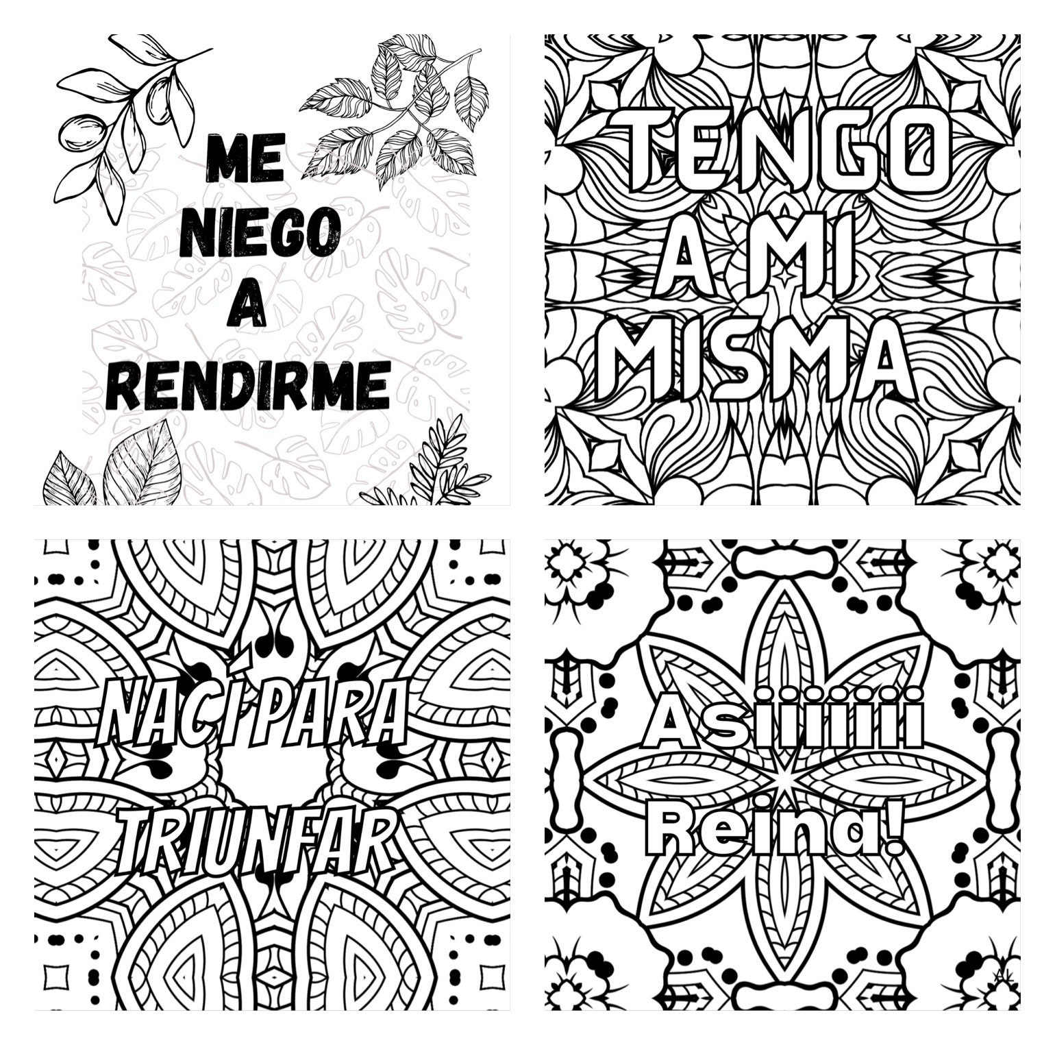 Mandala Mixed Spanish Positive Inspirational Quotes Empowerment And Relaxing Coloring Pages For Adults And Kids Para Adultos Y Ninos Etsy Norway