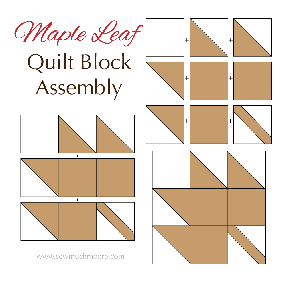 Maple Leaf Quilt Block Sew Much Moore