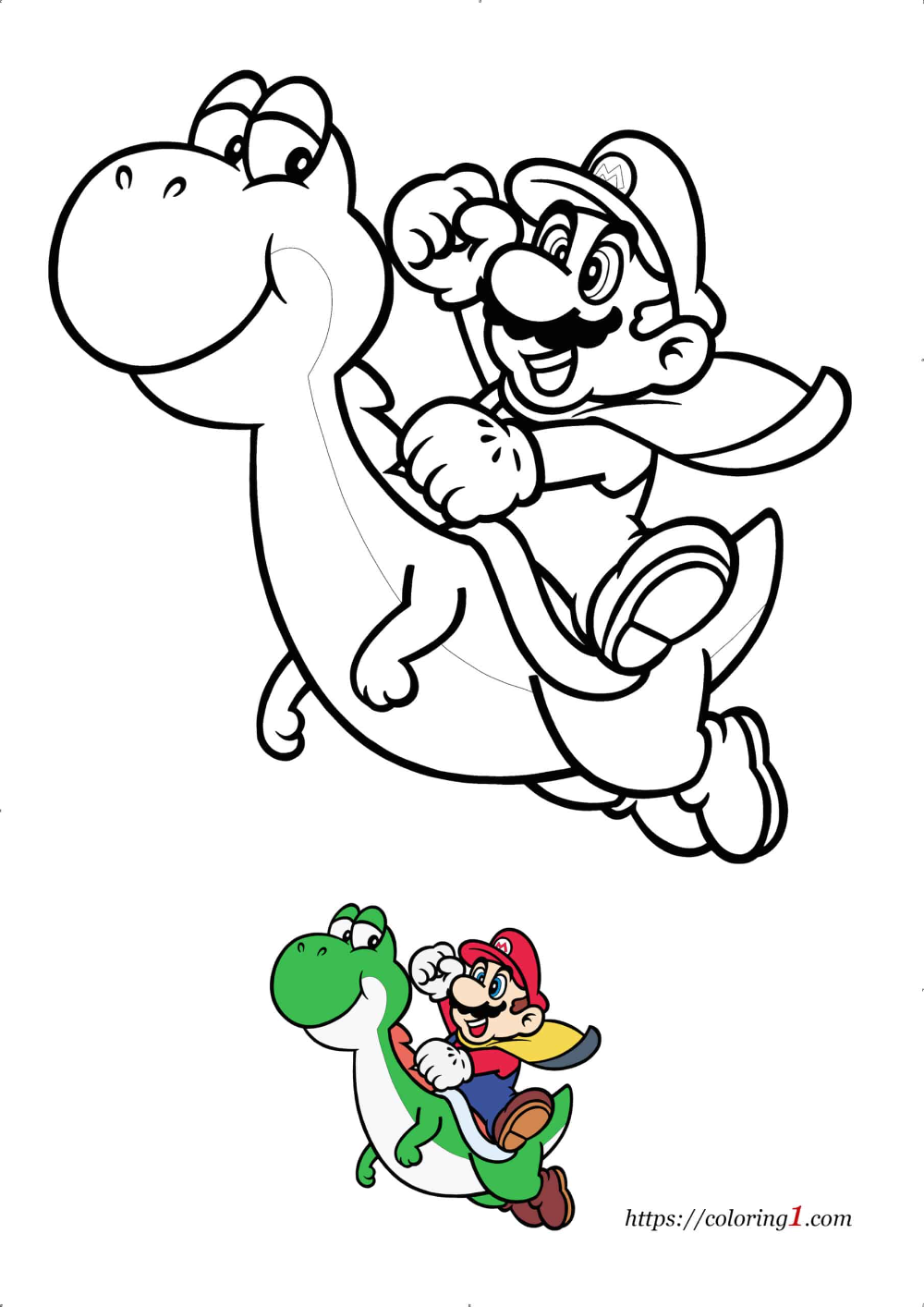 Mario And Yoshi Coloring Pages 2 Free Coloring Sheets 2021 F rskolekonst Enkla Barnpyssel Bilder