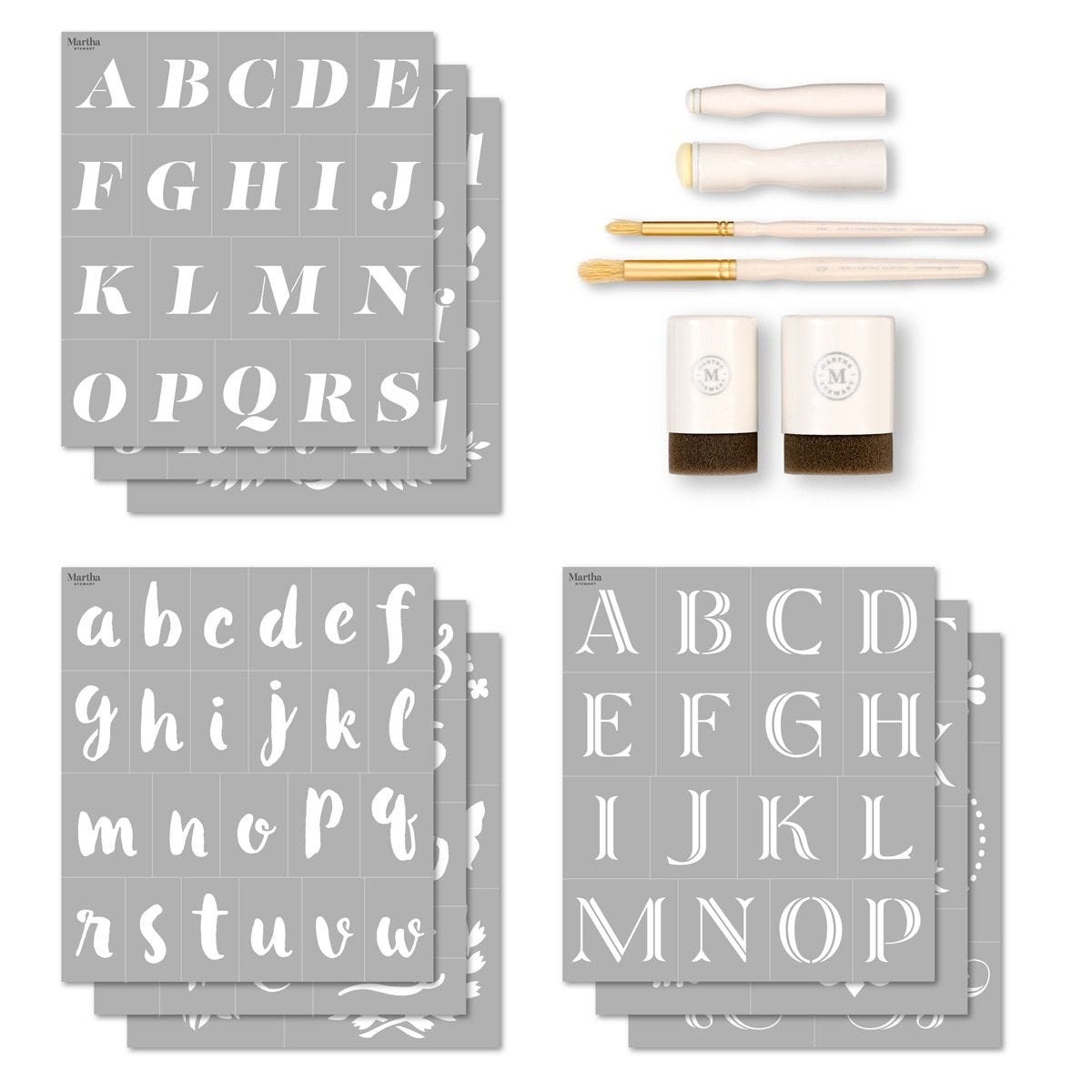 Martha Stewart Modern Fonts Stencil Kit 15 Pc 68507 Plaid Plaid Crafts