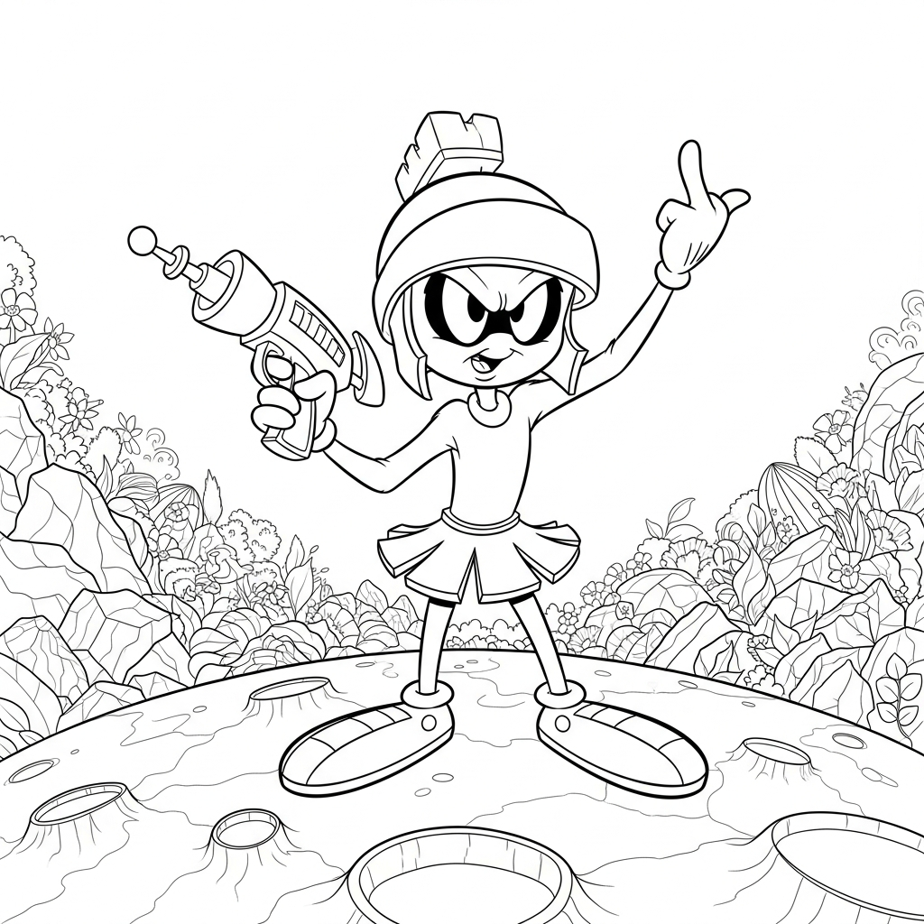 Marvin Martian Planetary Salute Coloring app