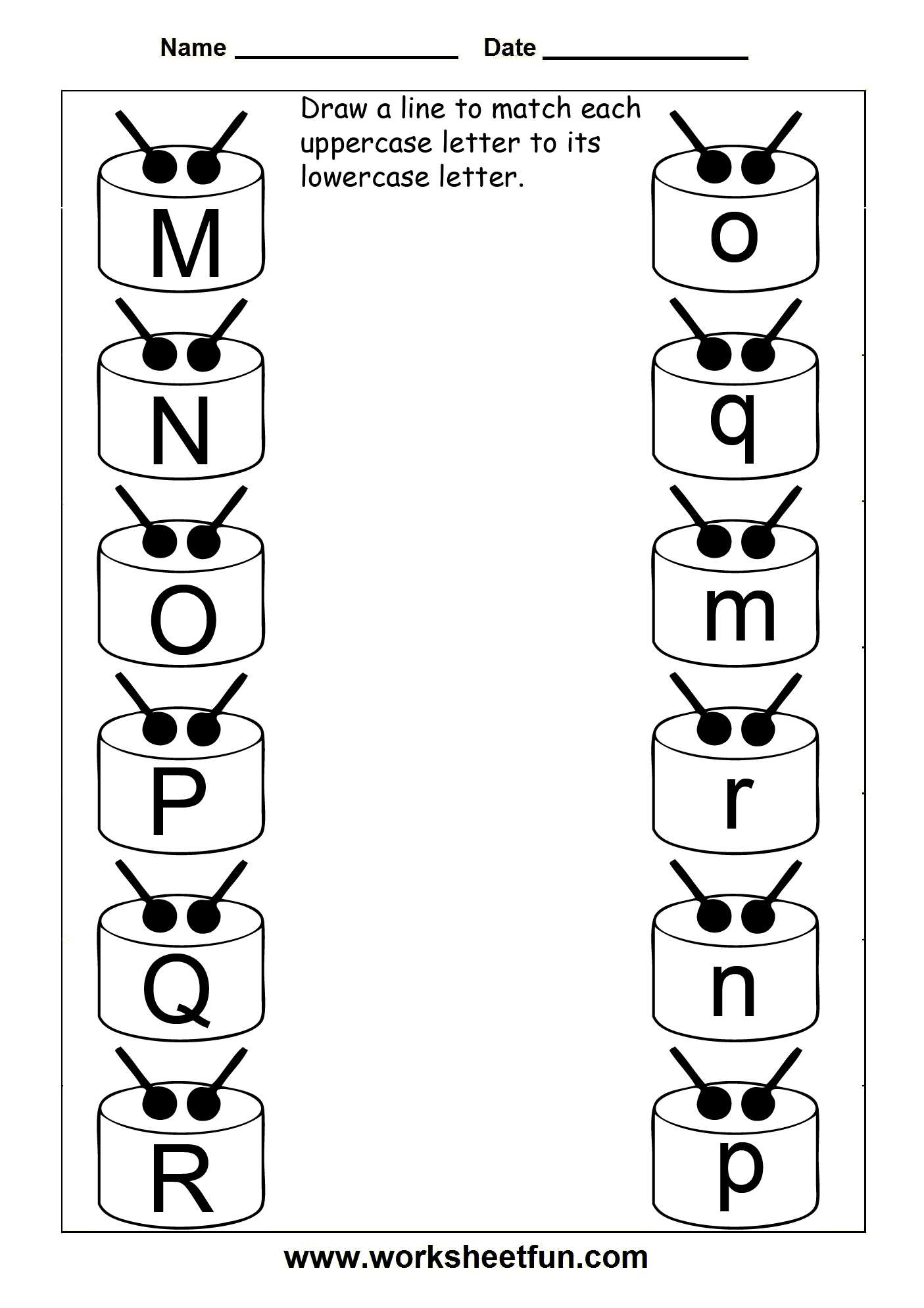 uppercase letter matching worksheets