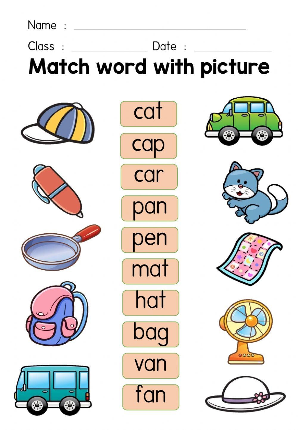 word matching worksheets