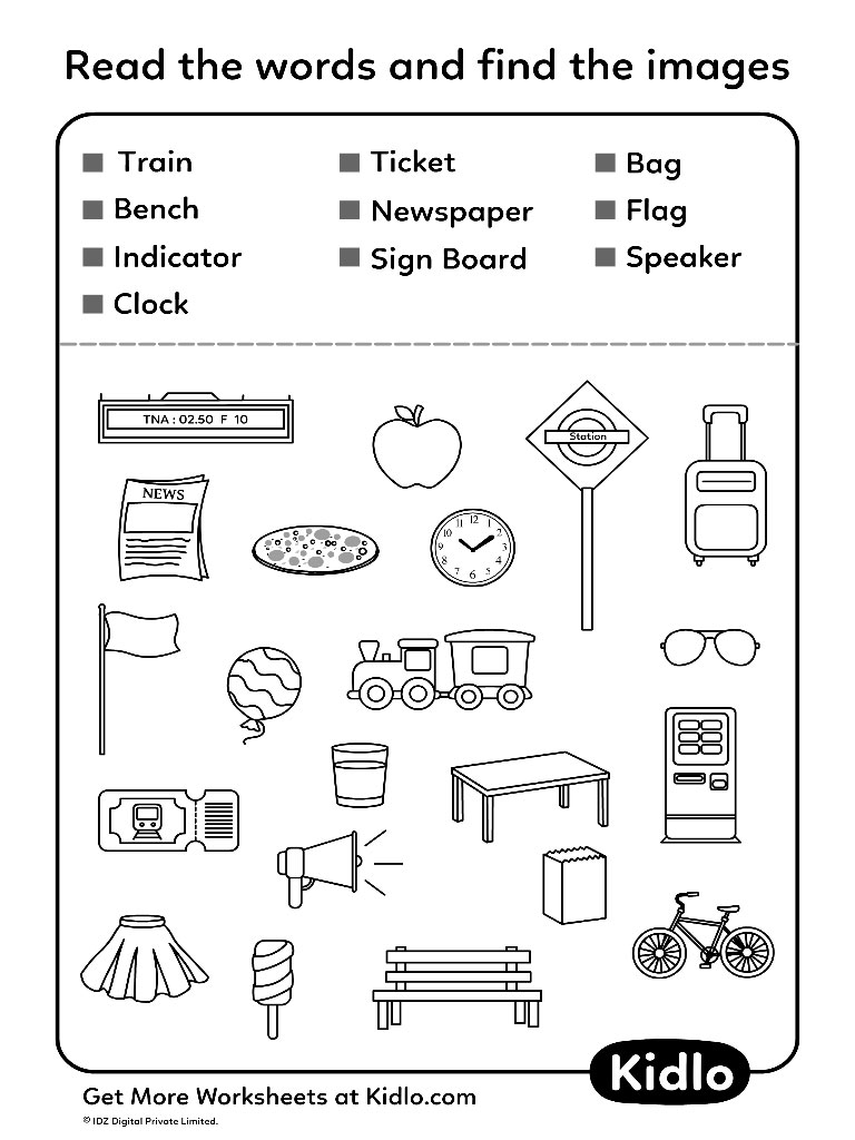 Match Words To Its Pictures Sorting Worksheet 05 Kidlo