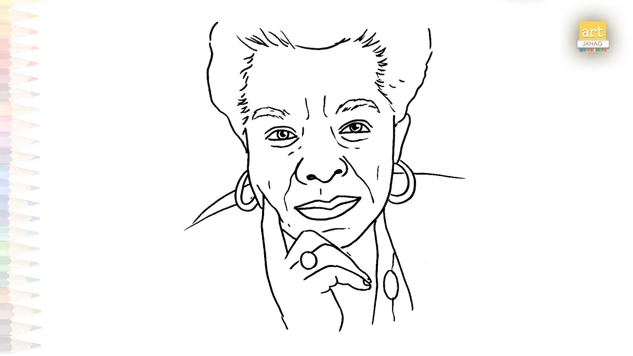 Maya Angelou Face Drawing Easy Art Tutorial How To Draw Maya Angelou Easily artjanag YouTube
