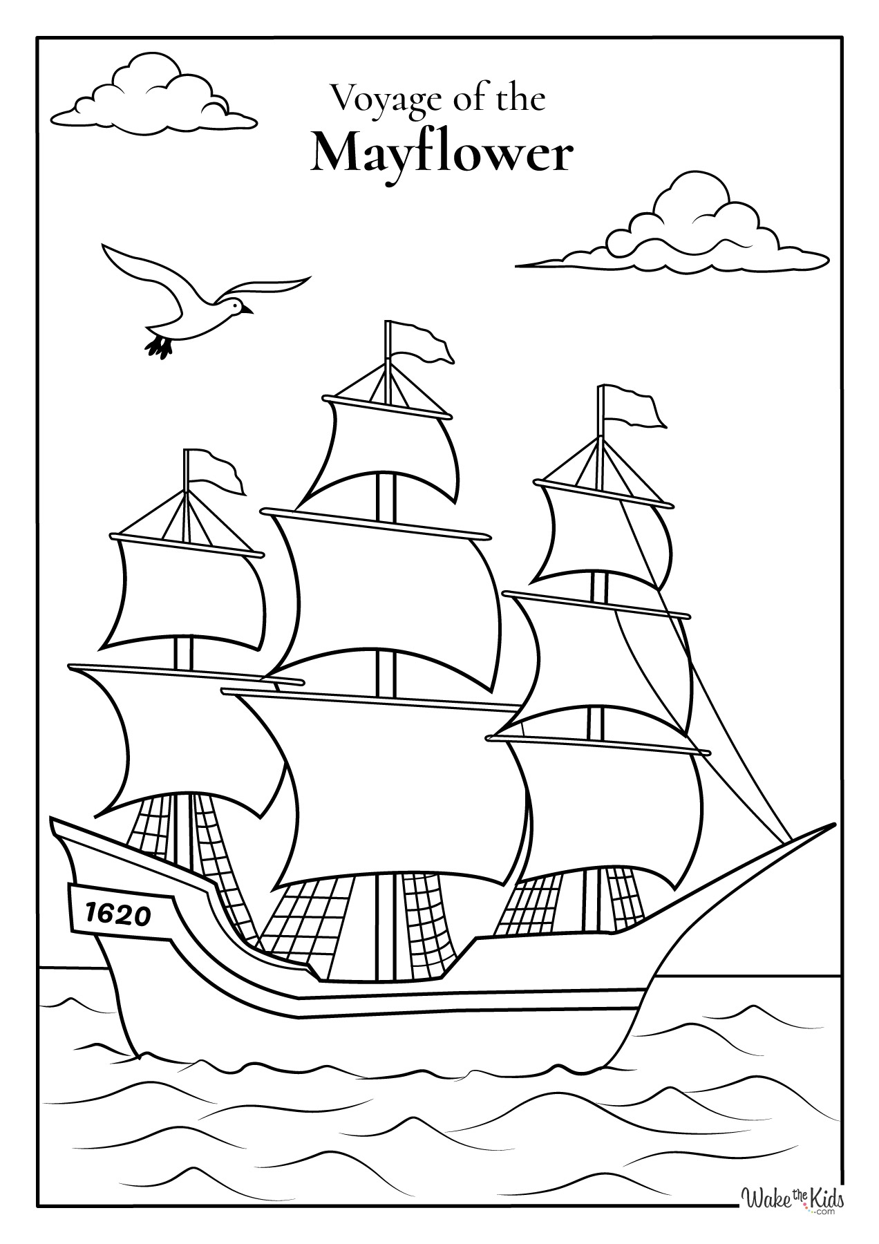 Mayflower Ship Coloring Pages Free Printable PDFs WakeTheKids