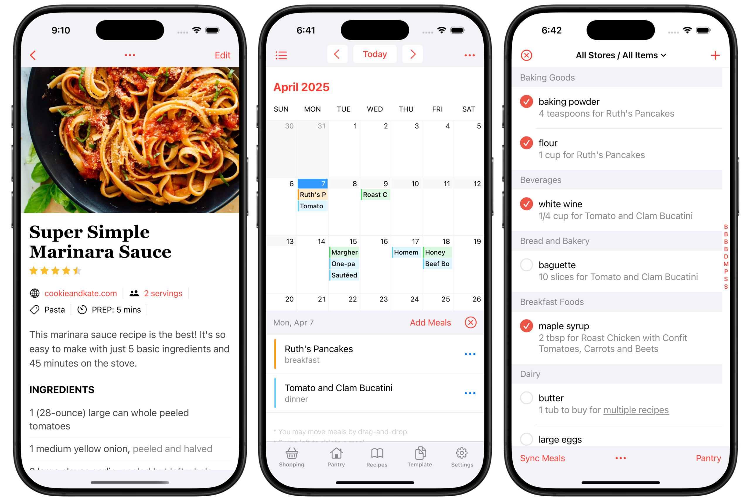 meal and recipe planner