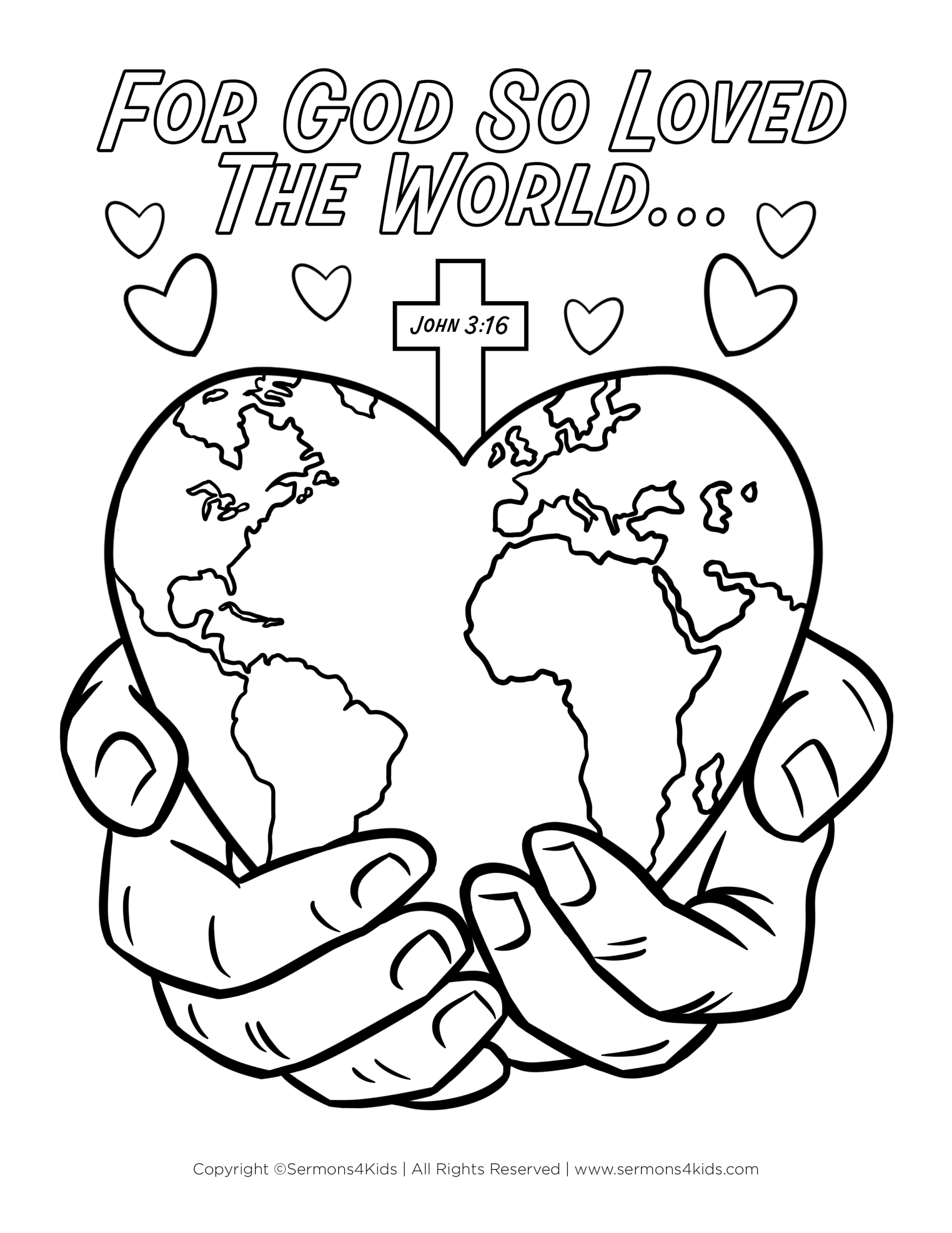 Measuring God s Love John 3 16 Children s Coloring Page From Sermo 