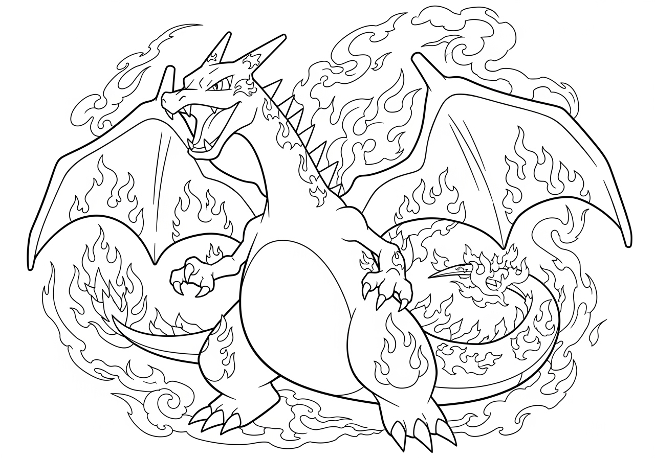 Mega Charizard X Coloring Page Pok mon Printable Fun