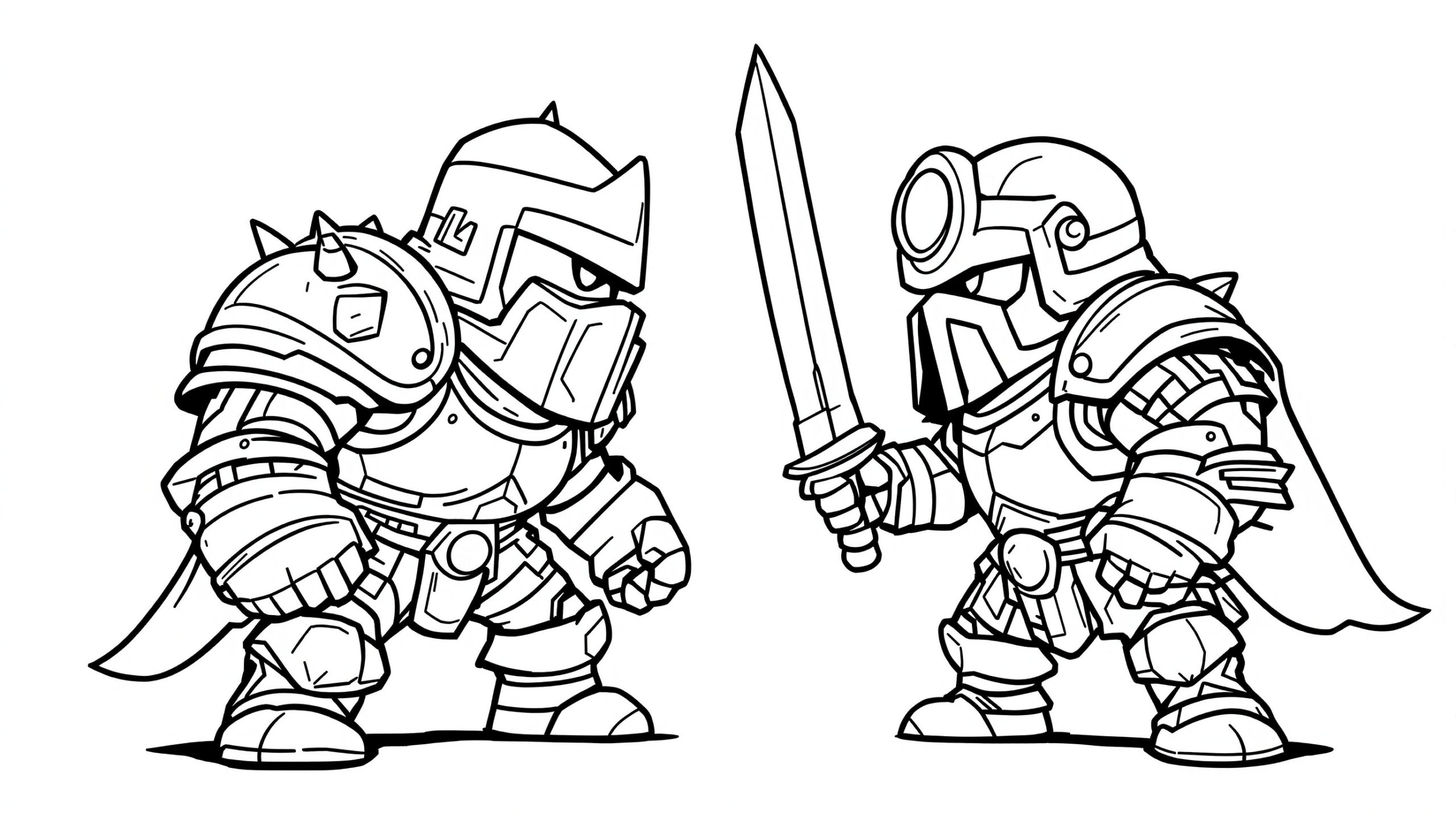 Mega Knight Vs Mini P E K K A Clash Royale Coloring Page Free PDF Colorazen