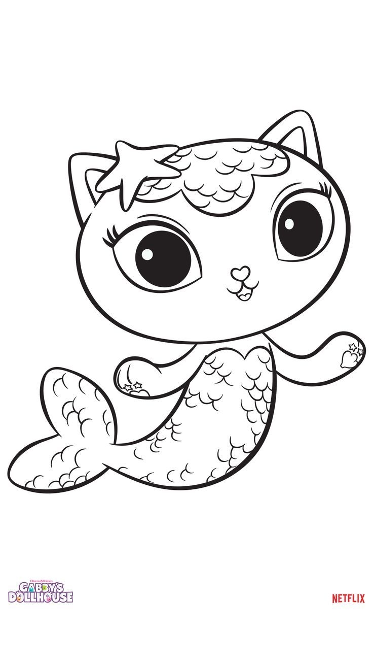 MerCat Coloring Page GABBY S DOLLHOUSE Cat Coloring Book Doll House Coloring Books