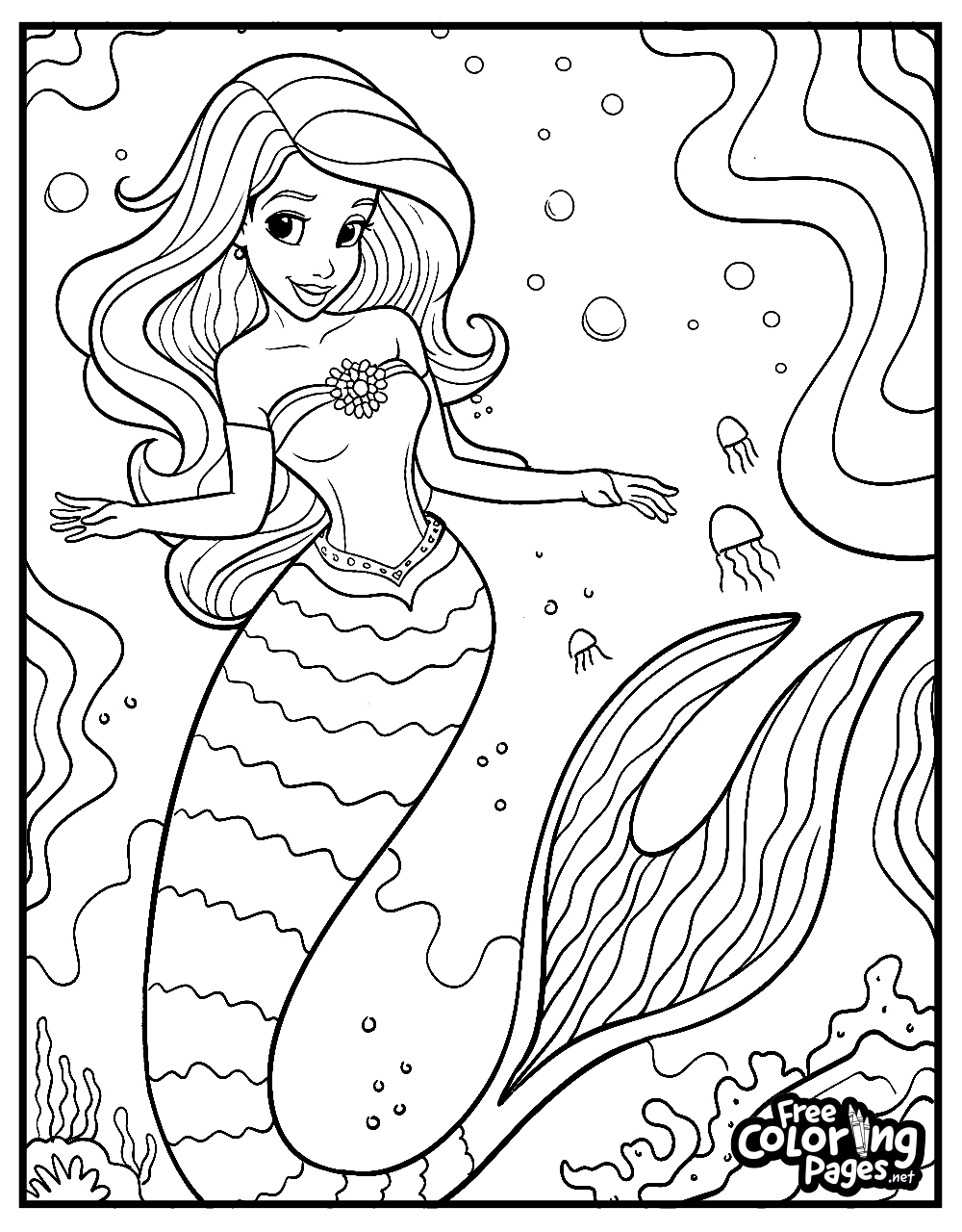 the little mermaid to color