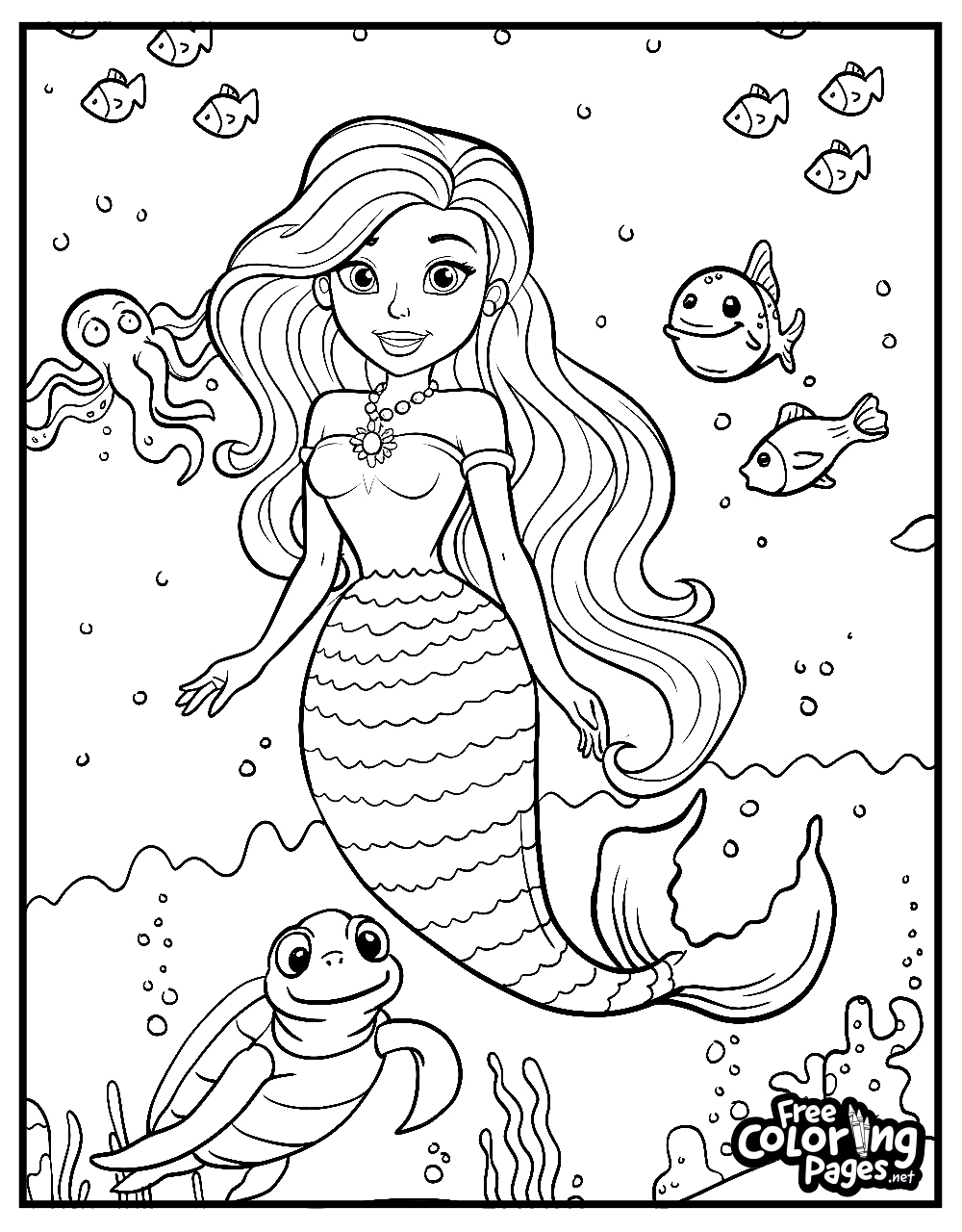 Mermaid Coloring Pages Ariel Coloring Pages FreeColoringPages