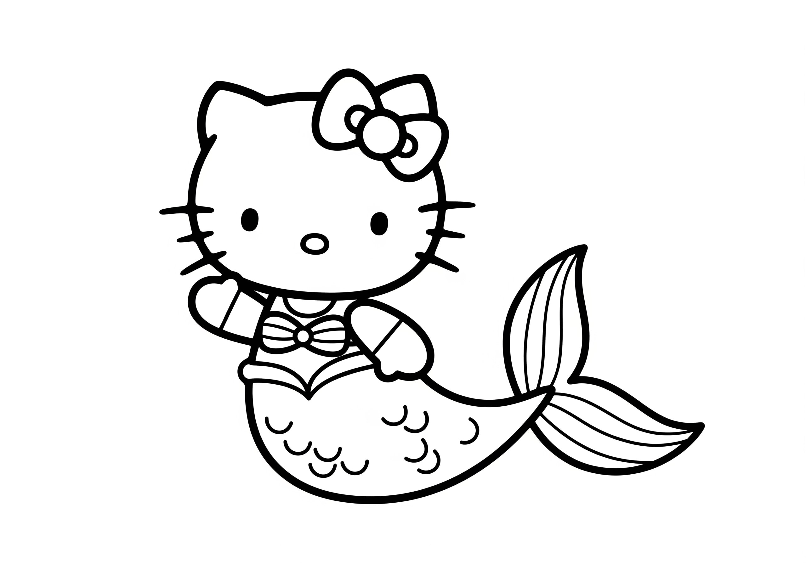 Mermaid Hello Kitty Coloring Pages Free Printables Art