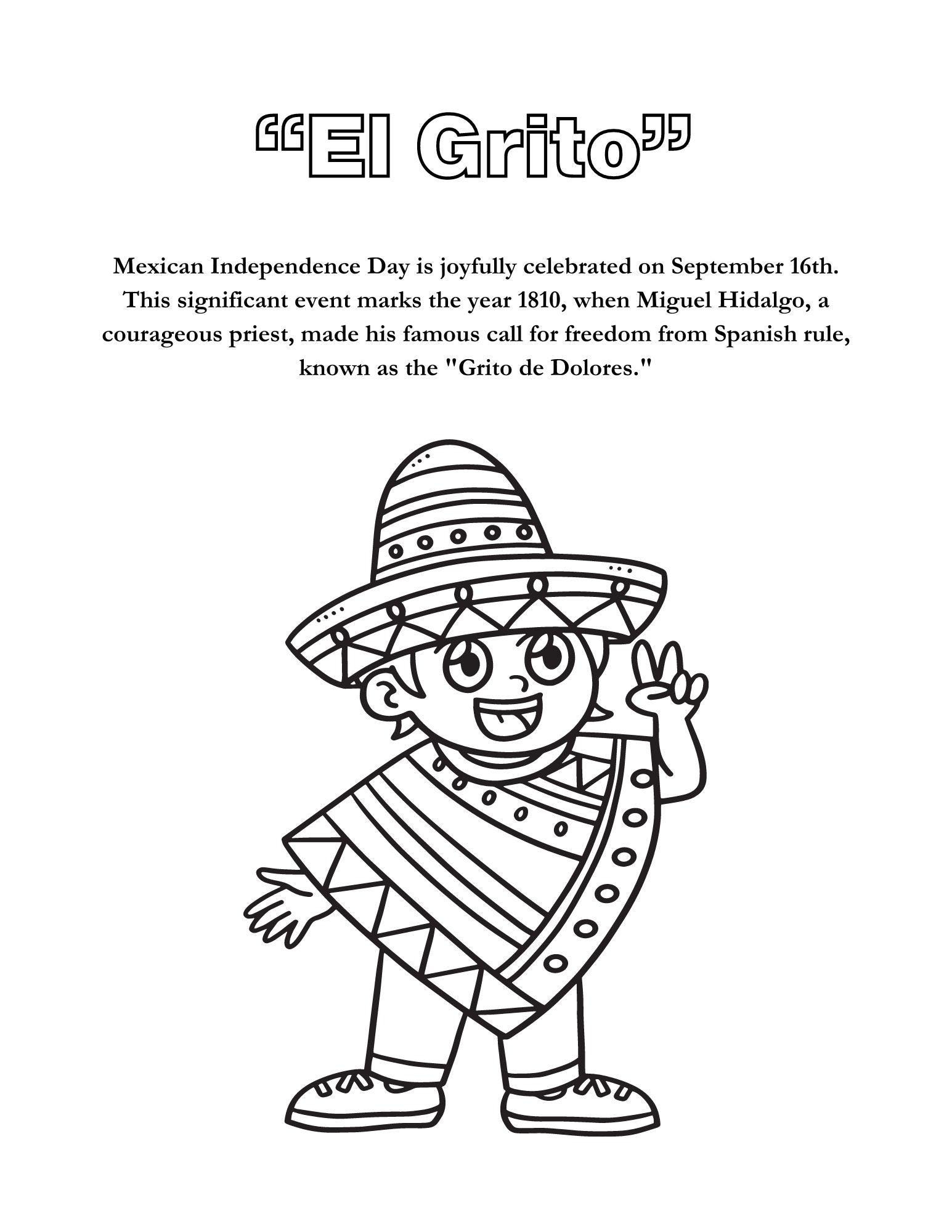mexican independence day coloring pages