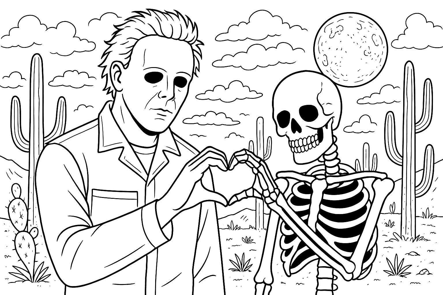 Michael Myers Coloring Pages Etsy