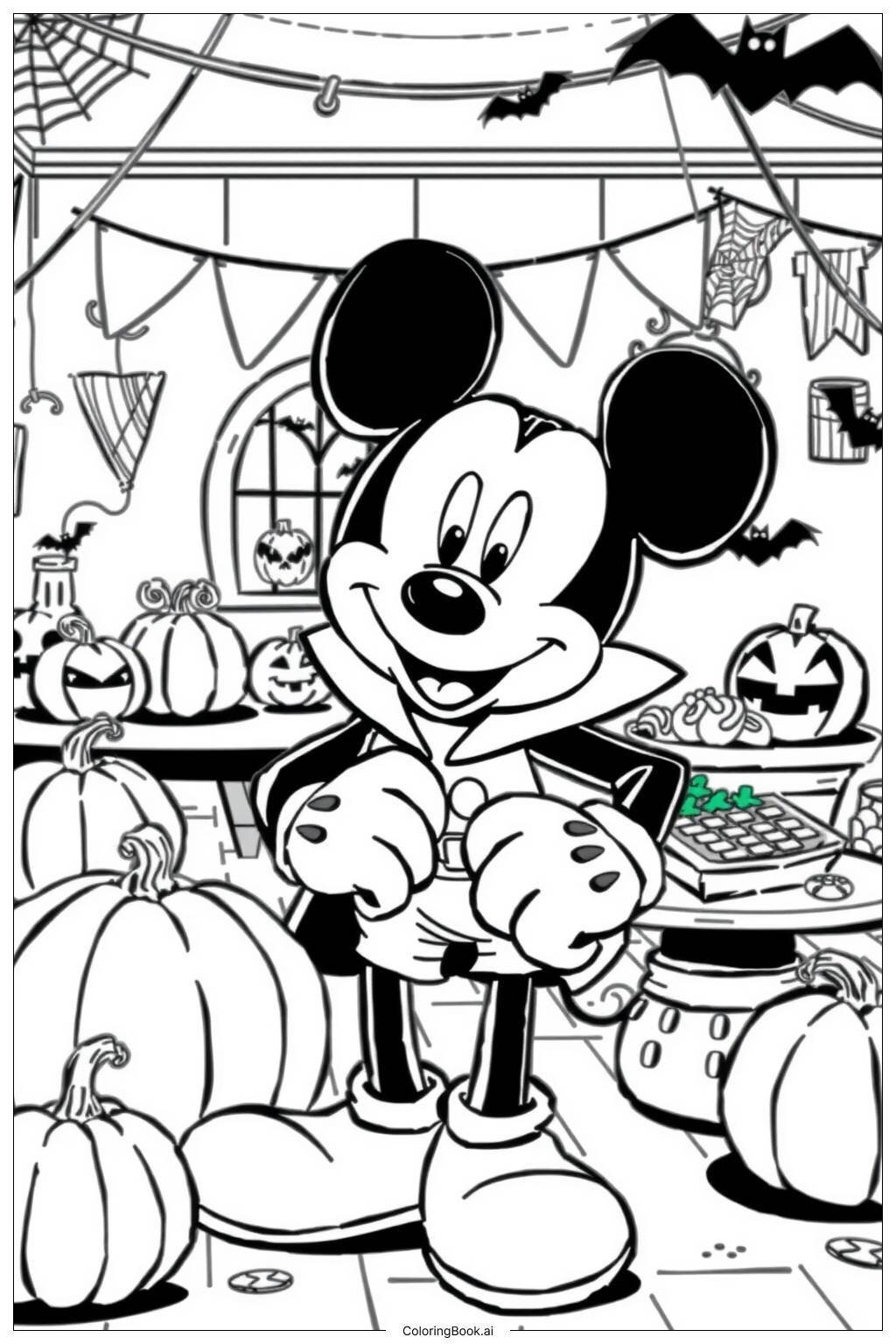 halloween mickey mouse coloring pages