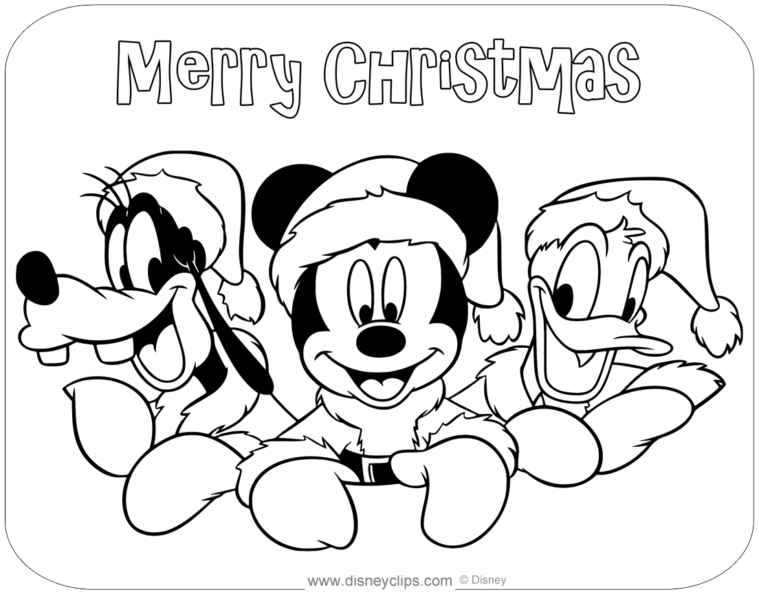 mickey mouse coloring pages christmas