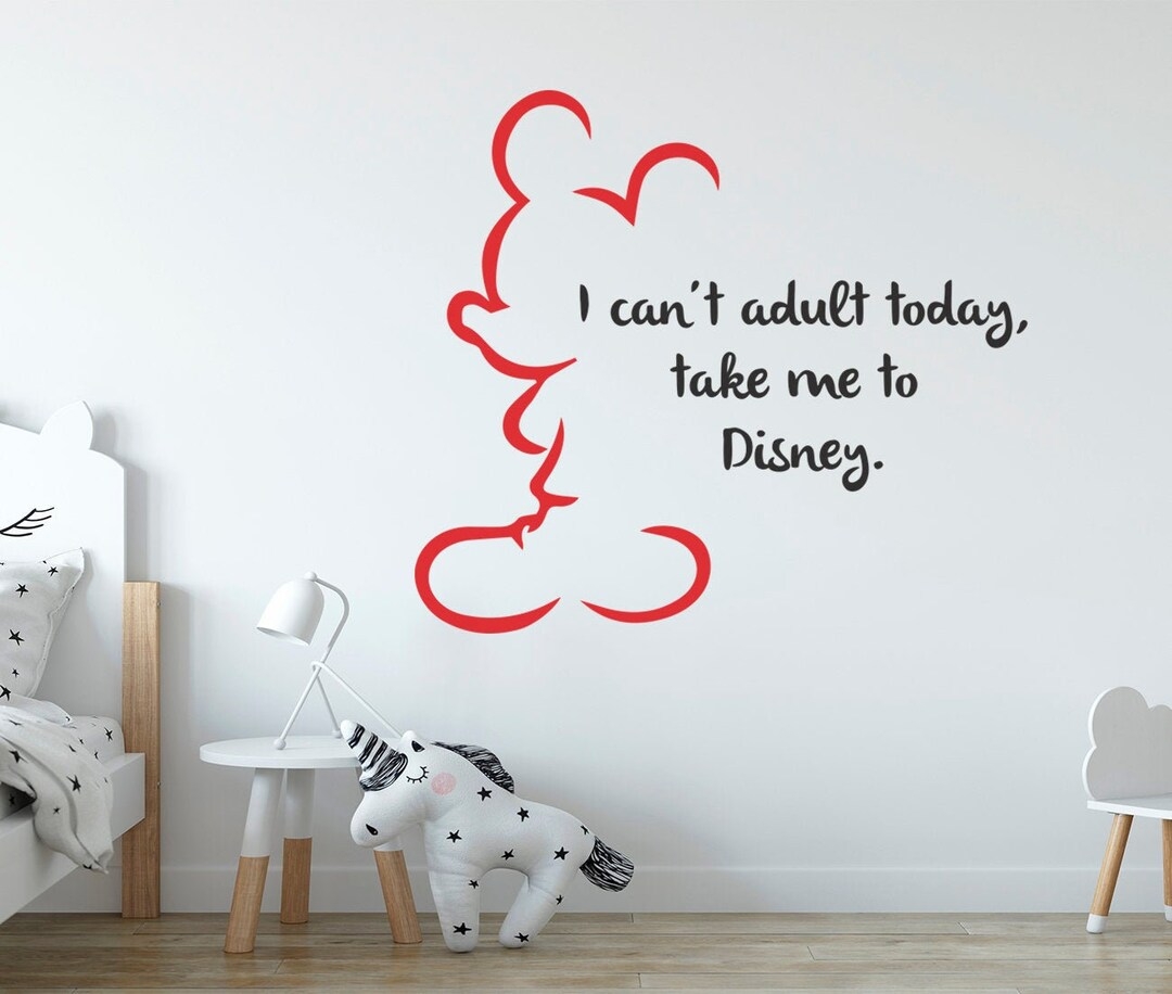 Mickey Mouse Wall Decal Disney Wall Quote Decals Nursery Wall Decal Kids Room Decals Etsy