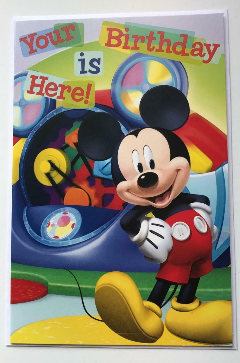 Mickey Mouse Your Birthday Is Here Happy Birthday Greetings Card Boy Disney EBay
